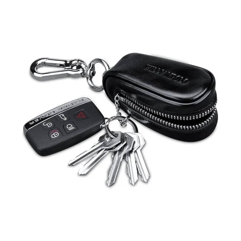 WilliamPOLO Top Grain Cow Leather Small Size Keychain Key Pouch Mini Men's Multicolor-4