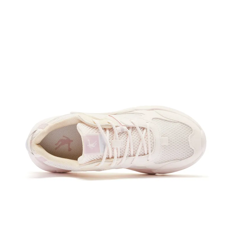 QIAODAN Lightweight Rebound Low Top Casual Shoes Women's Hydrogen Pink Vanilla Yellow-3