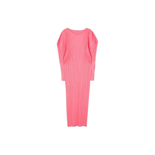 PLEATS PLEASE ISSEY MIYAKE Long-Sleeved Dresses Women's Peach Pink