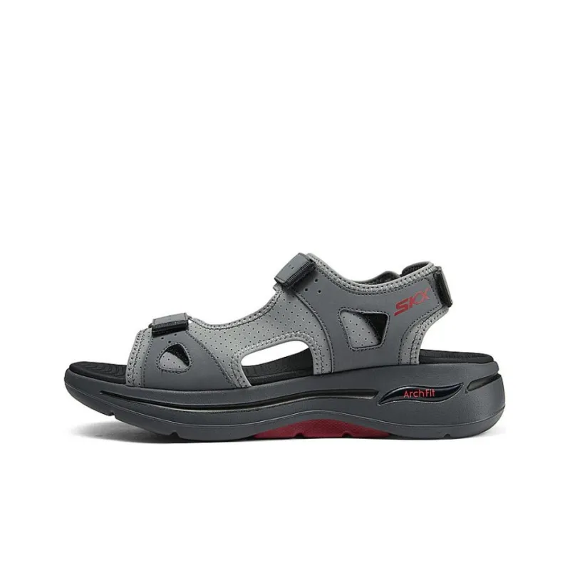 Skechers Beach Sandals Men's Gray Red-0