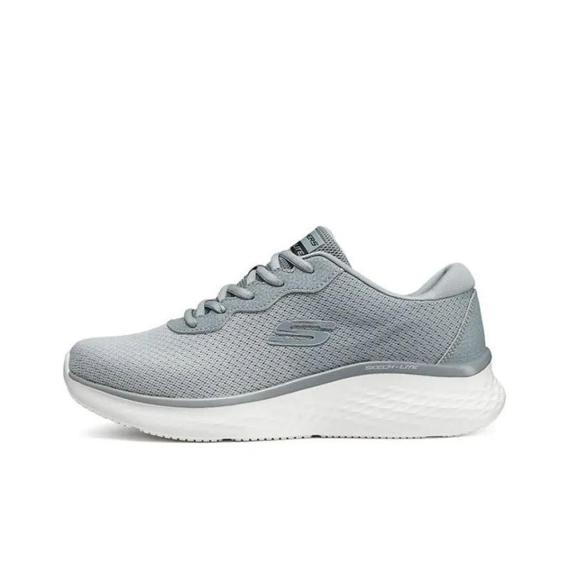 Skechers Cushioning Anti Slip Wear Resistant Breathability Low Top Running Shoes Men's Gray-0