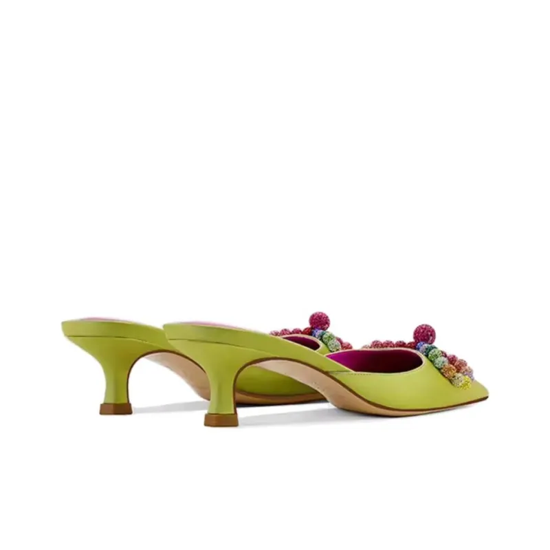 SHUDAIER Wrap-toe Slippers Women's Green-3