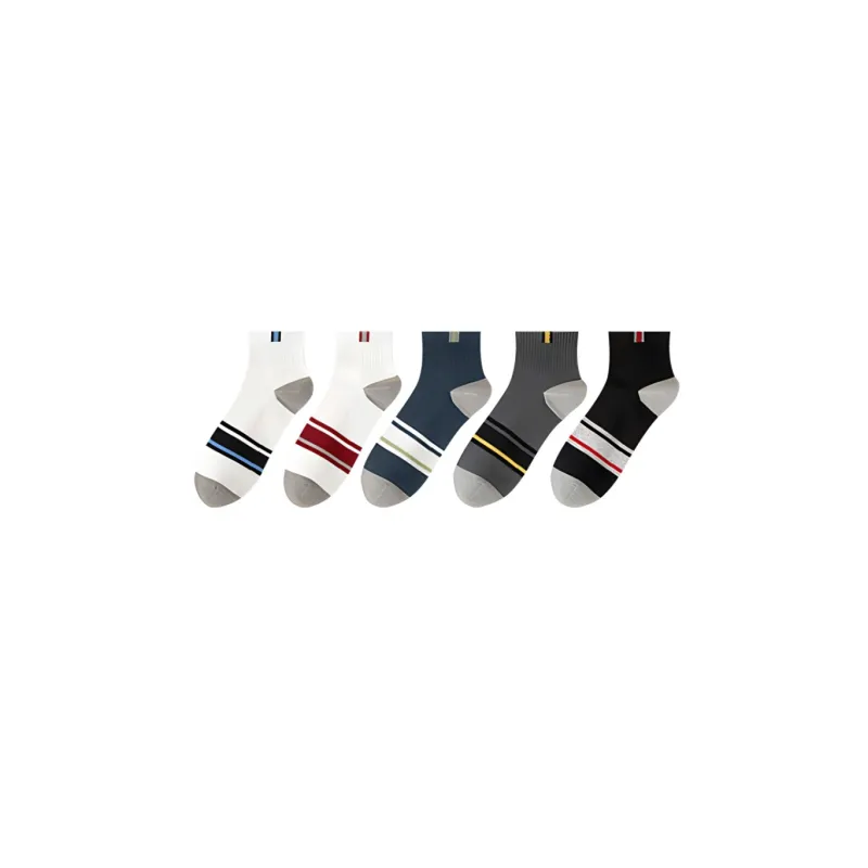 MIIOW Mid Calf Socks Men's 5 Pack Mixed Color-0