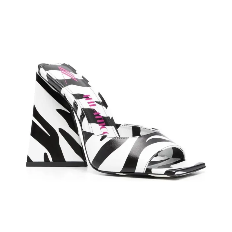 The Attico Devon Zebra Pattern Sandals Women's-2