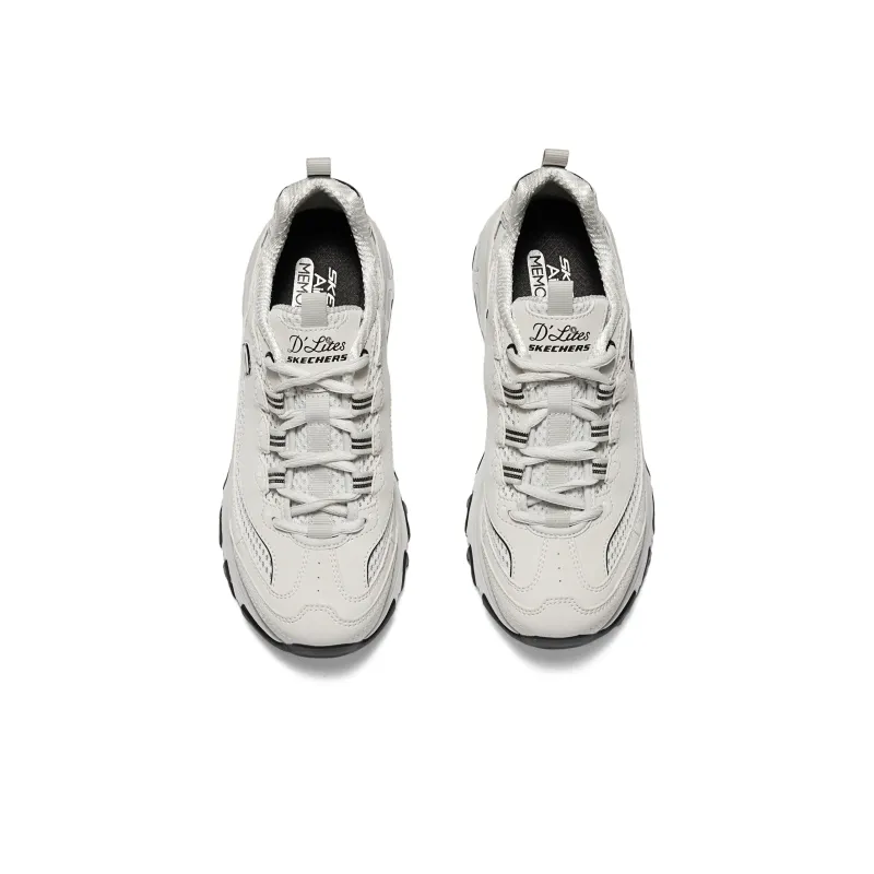 Skechers D'LITES 1.0 Cushioned Wear Resistant Breathable Low Top Chunky Sneakers Women's-4