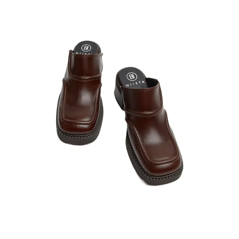 MIISTA Wrap-toe Slippers Women's Brown-2