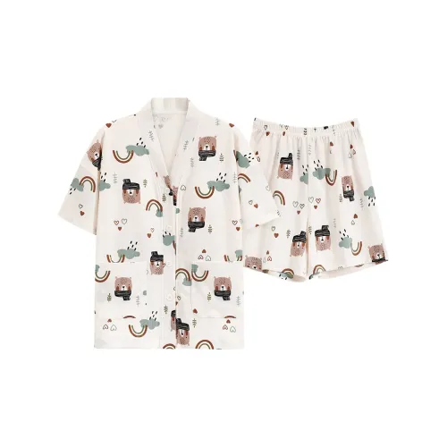The Story Of The Flower Season Pajama Set Women's White