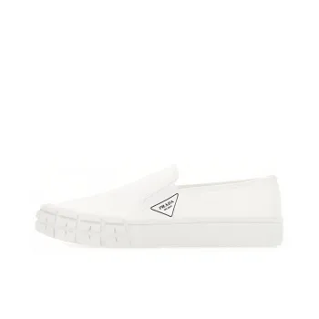 PRADA Cassetta Wheel Low Top Canvas Shoes Men's White