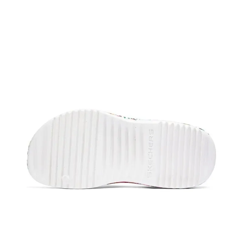 Skechers Foamies Rubber Sole Slide Slippers Women's White Multicolor-4