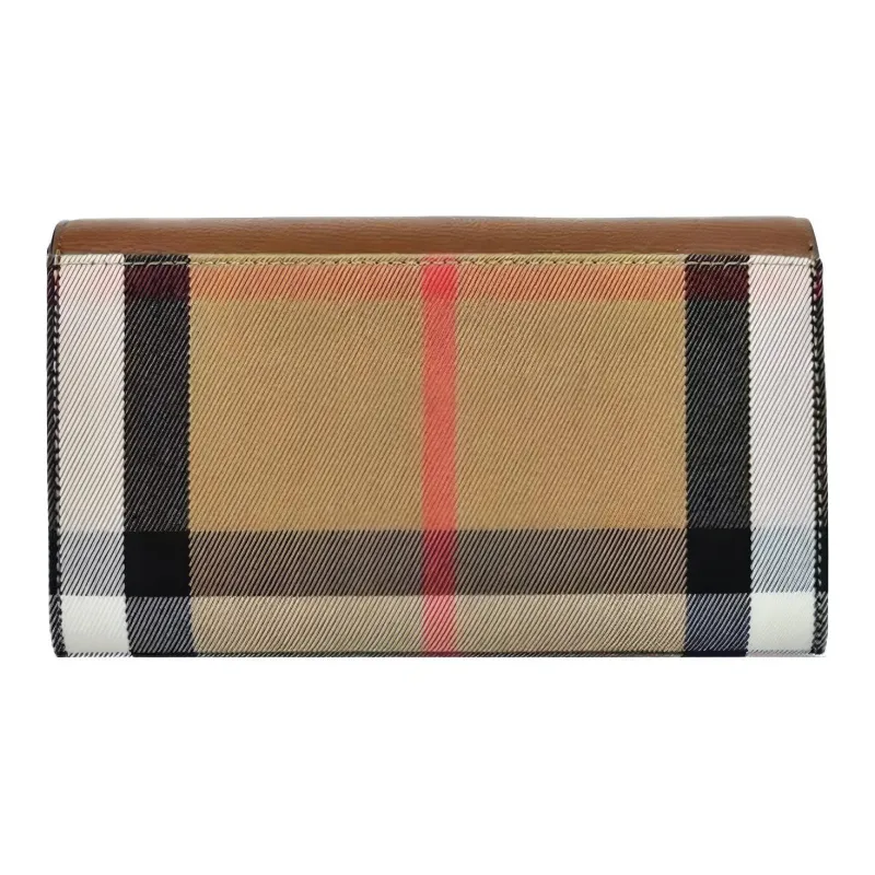 Burberry Canvas With Cow Leather Clutch Trumpets Women's Brown Multicolor-4