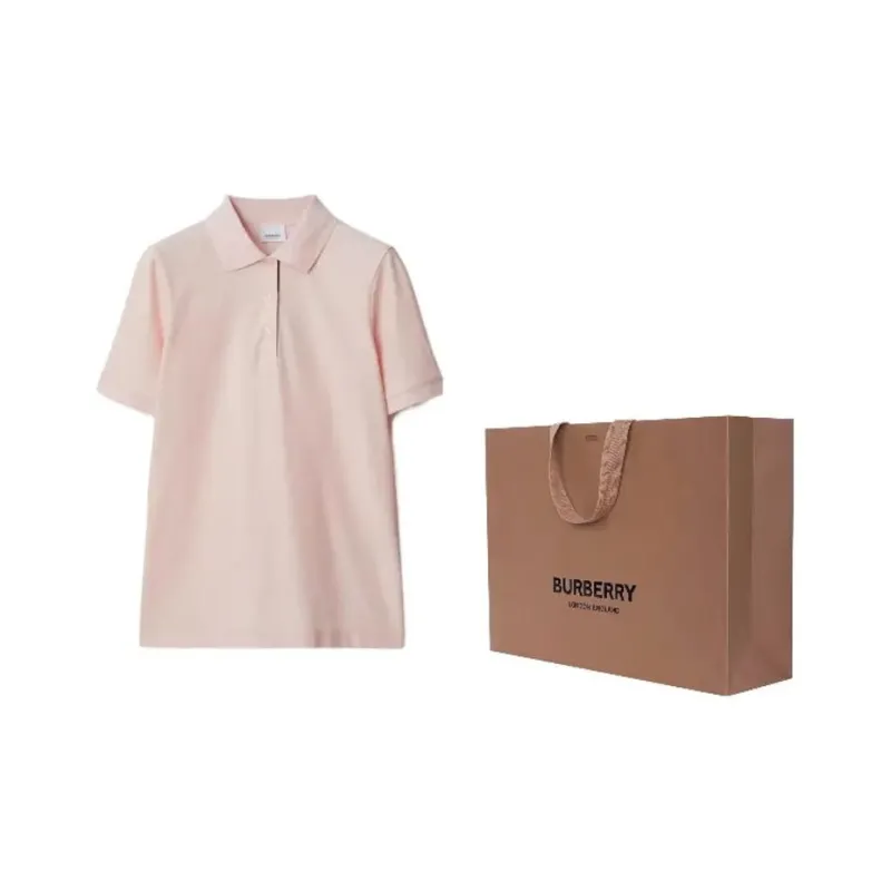 Burberry SS24 Polo Shirt Women's Snowflake Stone Pink-2