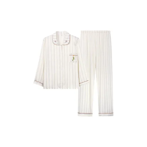 Sleep Pajama Set Women's Spring And Fall Outerwear Ready