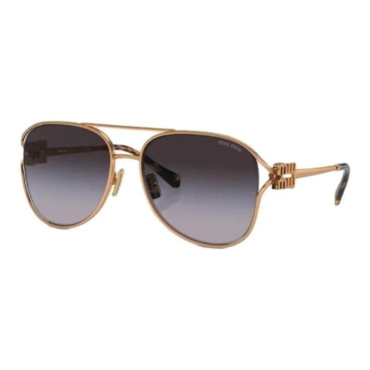 MIU MIU Metal Aviator Sunglasses Men's Gold-0