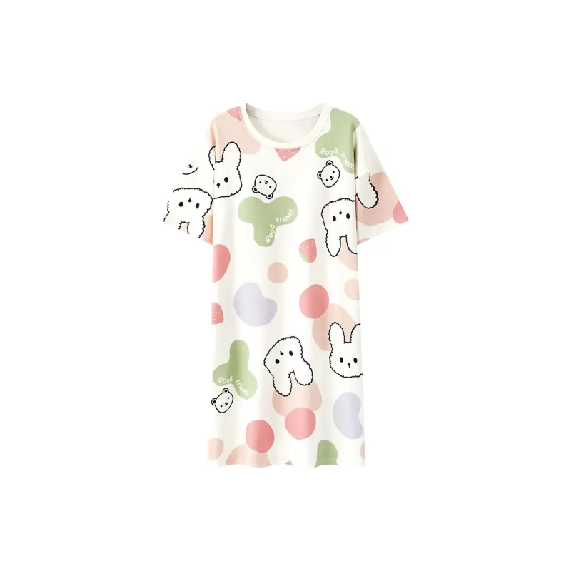 OEING Nightgown Women's White Bunny-0