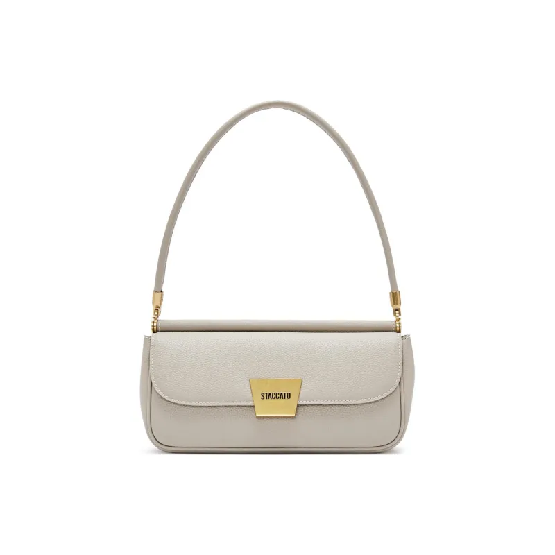 Staccato Cow Leather Handbag, Shoulder Bag Women's Oat Milk, Glacier Blue-0