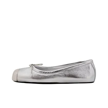 Alexander McQueen Bow Detailed Ballerina Flat Shoes Women's