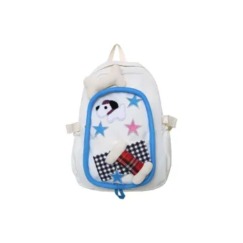 MARKANGARO Fabric Backpack Regular Unisex First Love White
