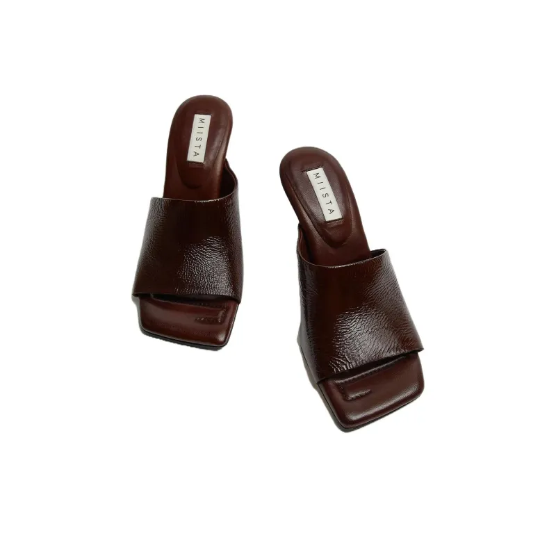 MIISTA Slide Slippers Women's Brown-2