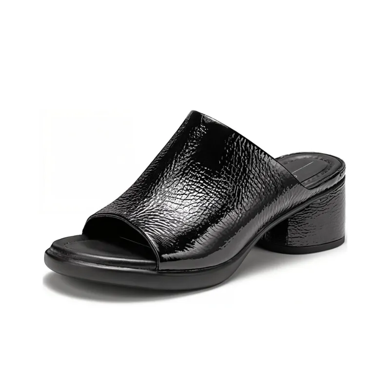 Ecco Slide Slippers 5cm Women's Black-2