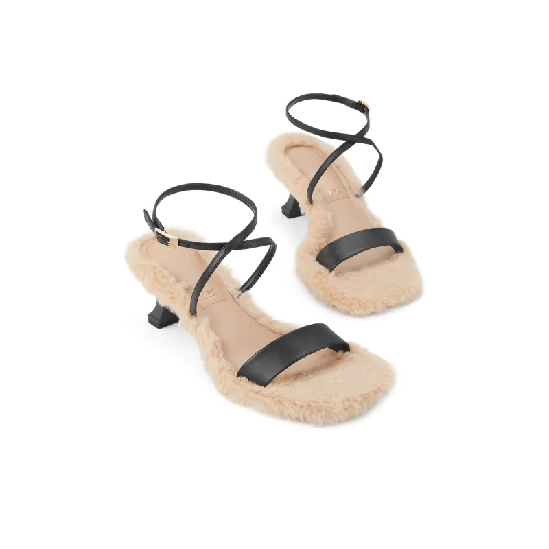 CHARLES&KEITH Small CK Strap Sandals 6.1cm Women's Black/Light Blue/Light Blue-2