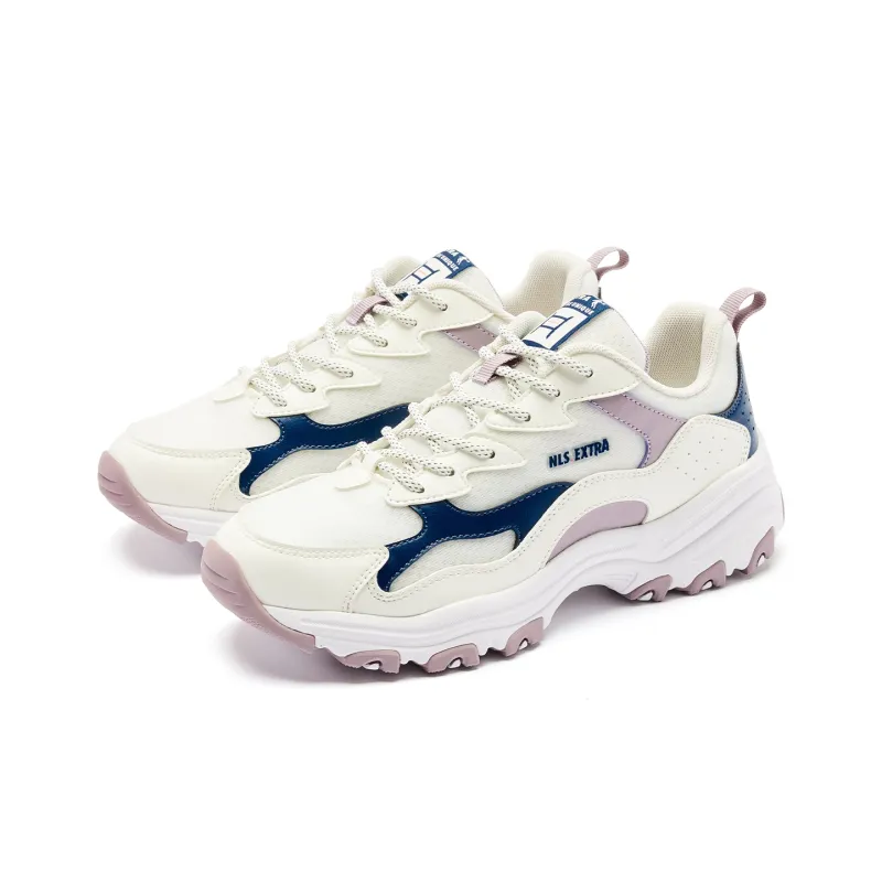 QIAODAN Breathable Lightweight Rebound Low Top Casual Shoes Women's White Purple-2