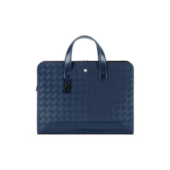 MONTBLANC Cow Leather Shoulder Bag Crossbody Bag Handbag Briefcase Men's Ink Blue