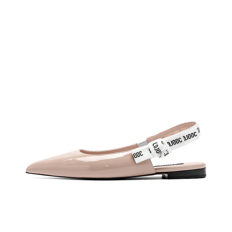 JOOC Casual Single Shoes 1.5cm Women's Milk Tea Beige-1