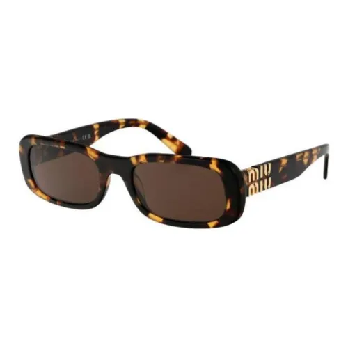 MIU MIU Acetate Irregular Shape Sunglasses Women's Tortoiseshell