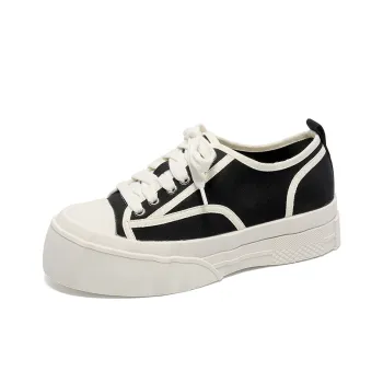 GRACEGIFT Anti-Slip And Wear-Resistant Height Increasing Low-Top Canvas Shoes Women's