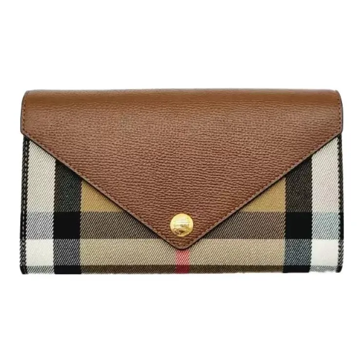 Burberry Canvas With Cow Leather Clutch Trumpets Women's Brown Multicolor-1