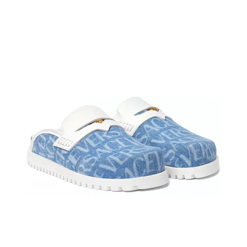 FANSIZHE Closed Toe Slippers Men's Blue-3