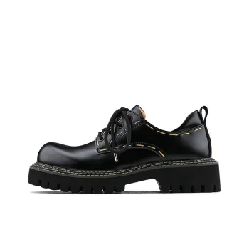 HANQIAORIJI Heavy Industry Series Men's Casual Shoes Unisex Low Top Black, Yellow