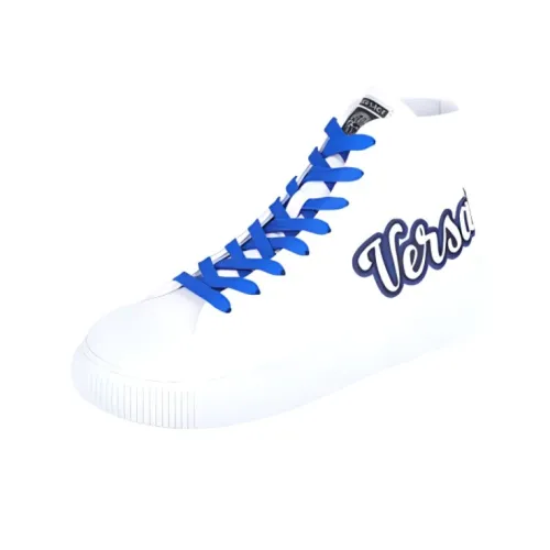 VERSACE High-Top Skateboard Shoes Men's White Blue