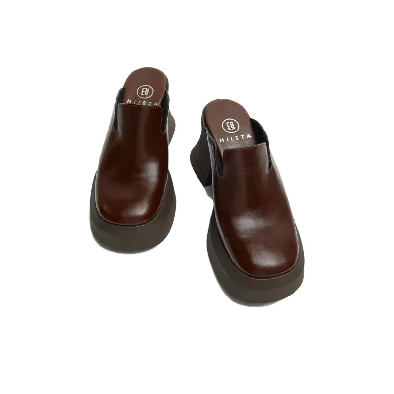 MIISTA Wrap-toe Slippers Women's Brown-2