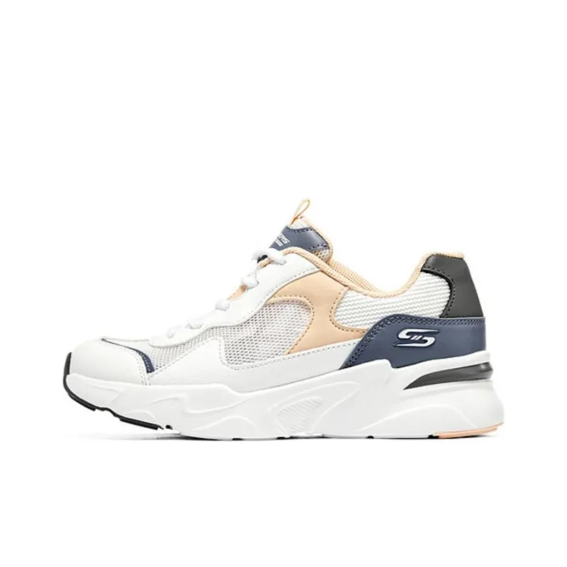 Skechers Cushioning, Wear Resistant Low Top Casual Shoes Women's White Gray Pink-0