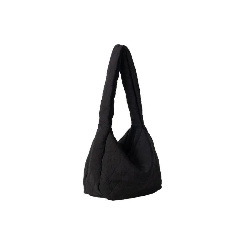 HAWA Nylon Shoulder Bag Unisex Black/Ecru/Mud-1