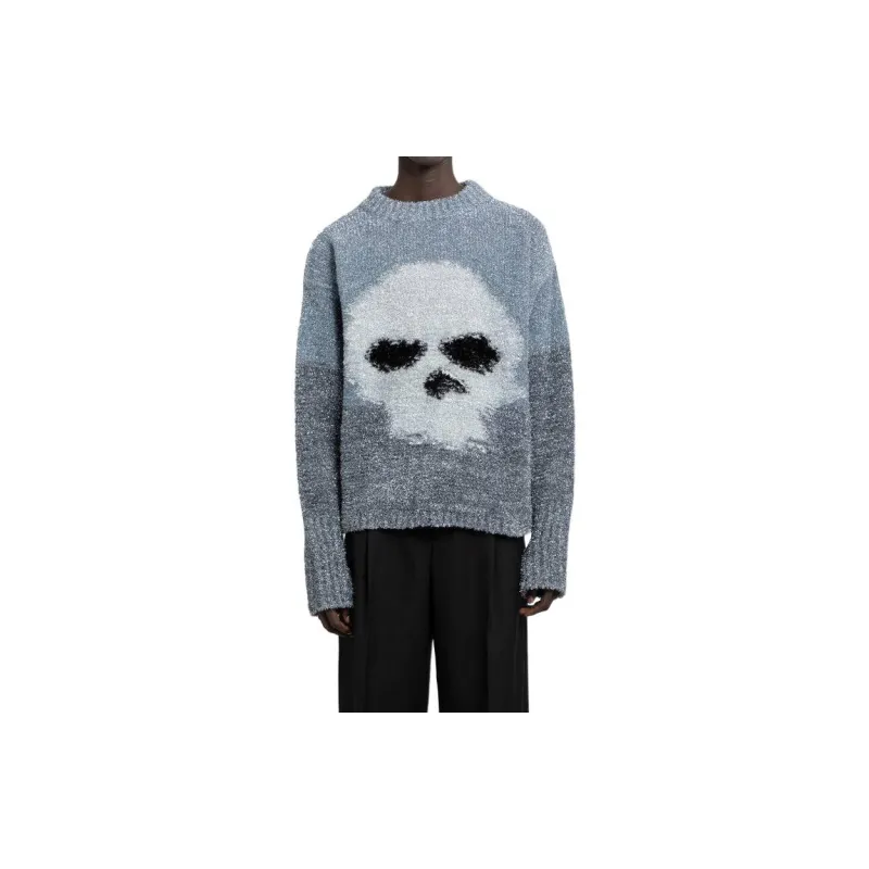 ERL Glitter Skull Intarsia Pullover-1