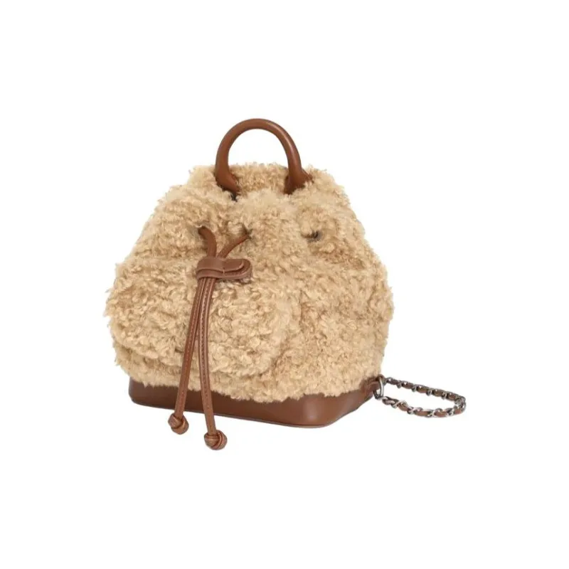 BELLE Fabric Backpack Small Size Women's Brown-2