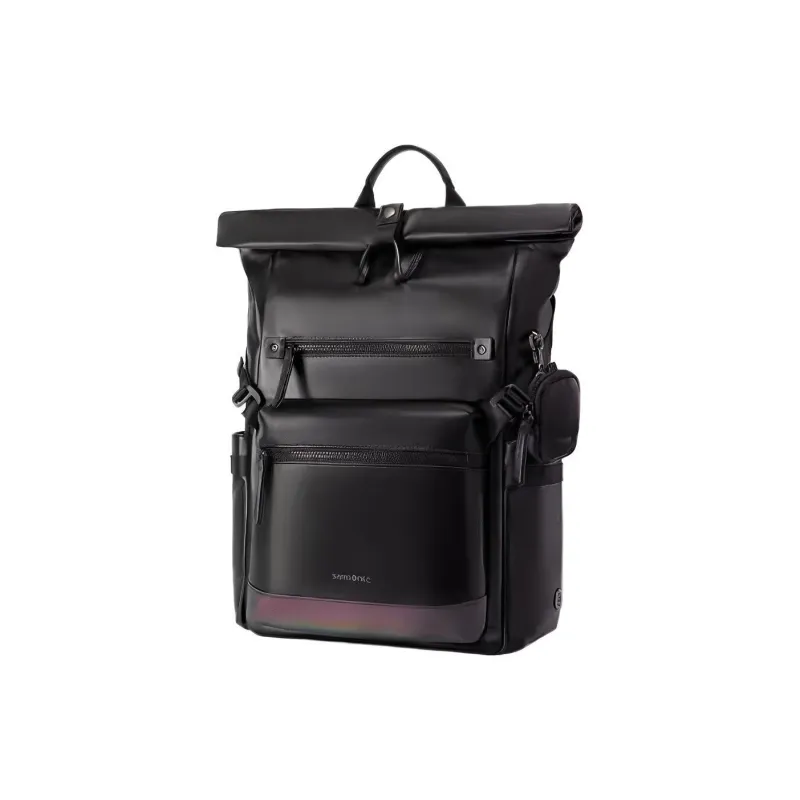 SAMSONITE Cow Leather Travel Bag Backpack Tubas Men's Black-1