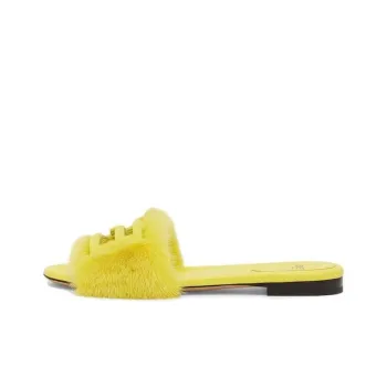 FENDI Baguette Slide Slippers Women's Yellow