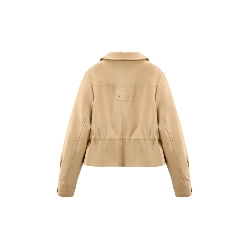 A Paradise For Awakening Leather Jacket Women's Khaki-1