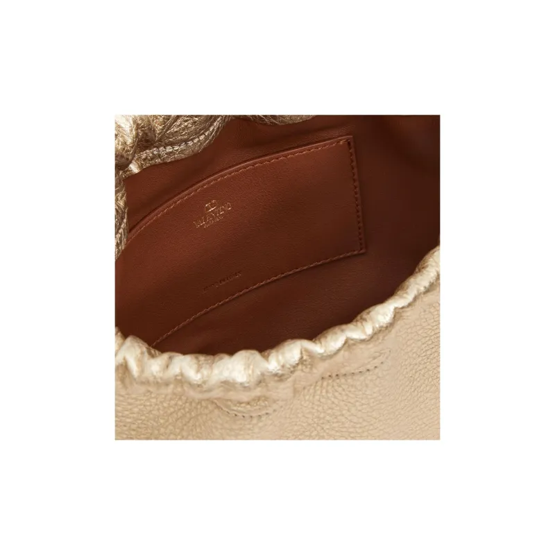 Valentino GARAVANIVlogo Calfskin Bucket Bag, Shoulder Bag, Crossbody Bag Mini Women's Gold-6