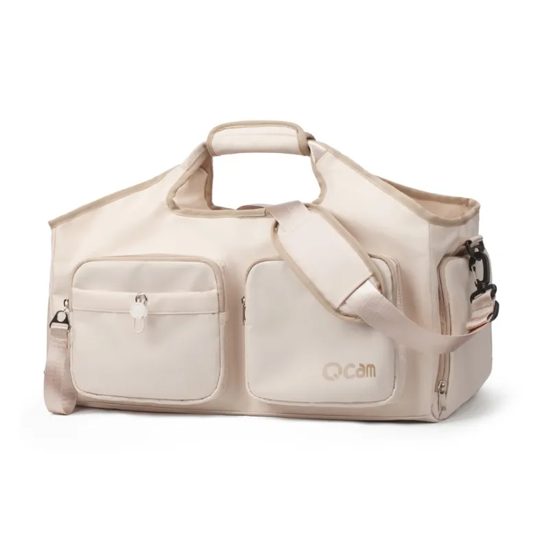 LOVERPUSS Nylon Gym Bag Medium Size Unisex Beige Beige Green-1