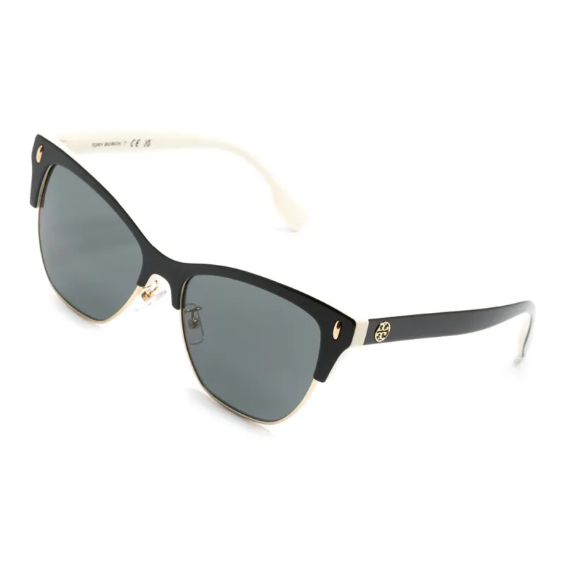 TORY BURCH Irregular Shape Sunglasses Unisex Black-2