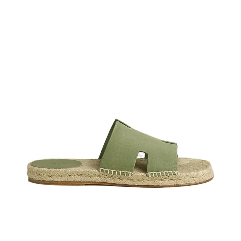 HERMES Antigua Slide Slippers Men's Green-1