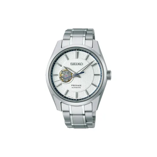 SEIKO Mechanical Movement Stainless Steel Strap Watch Men's Watch White Dial
