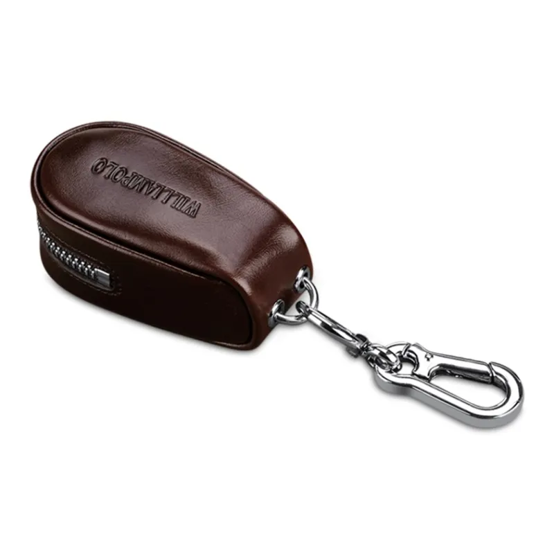 WilliamPOLO Top Grain Cow Leather Small Size Keychain Key Pouch Mini Men's Multicolor-12