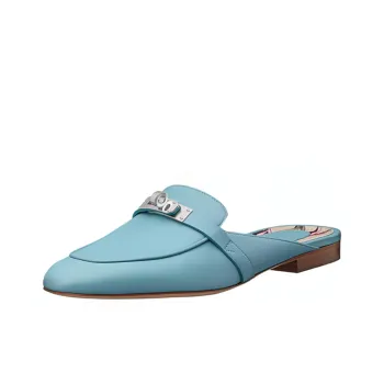HERMES Oz Wrap-toe Slippers Women's Blue