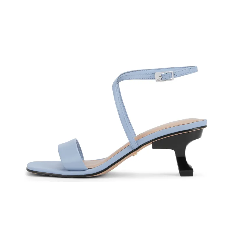 CHARLES&KEITH Small CK Strap Sandals 6.1cm Women's Black/Light Blue/Light Blue-3