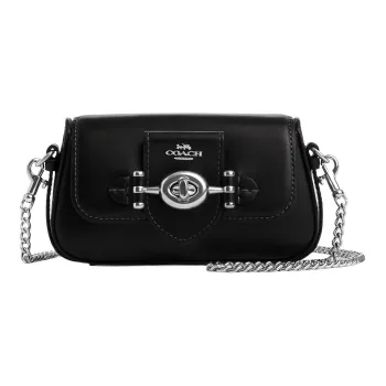COACH Brie Leather Crossbody Bag Shoulder Bag Women's Black